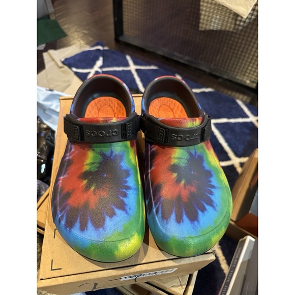 Crocs Classic Tie Dye LiteRide Slip‎ on Sandals Clogs Men Size 10 Women Size 12 main image 14